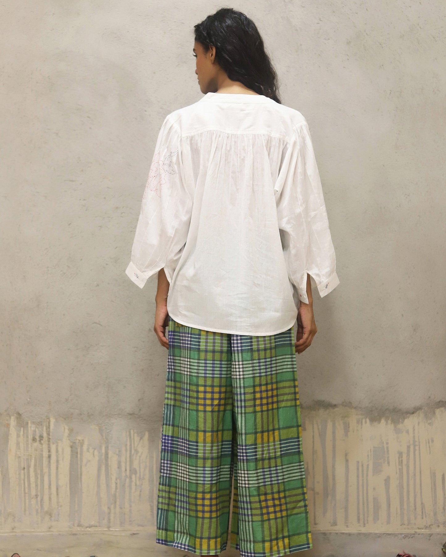 Pure cotton with hand embroidery shirt