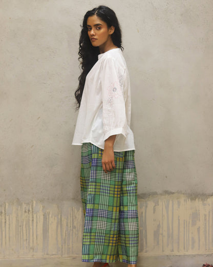 Pure cotton with hand embroidery shirt