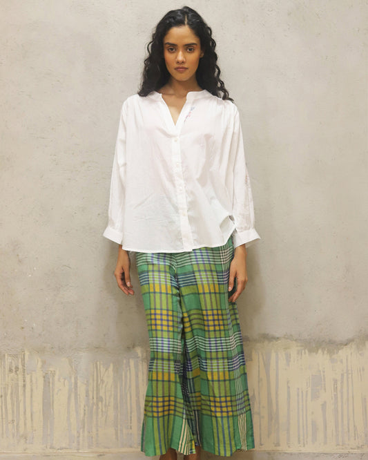 Pure cotton with hand embroidery shirt