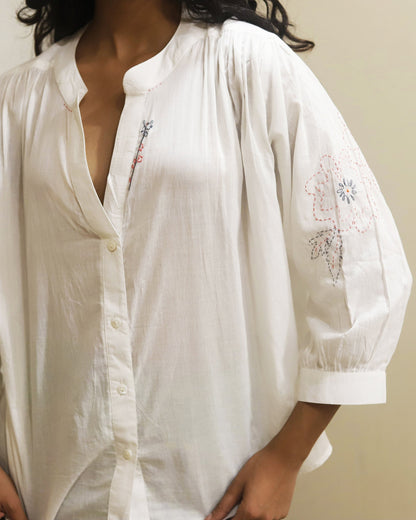 Pure cotton with hand embroidery shirt