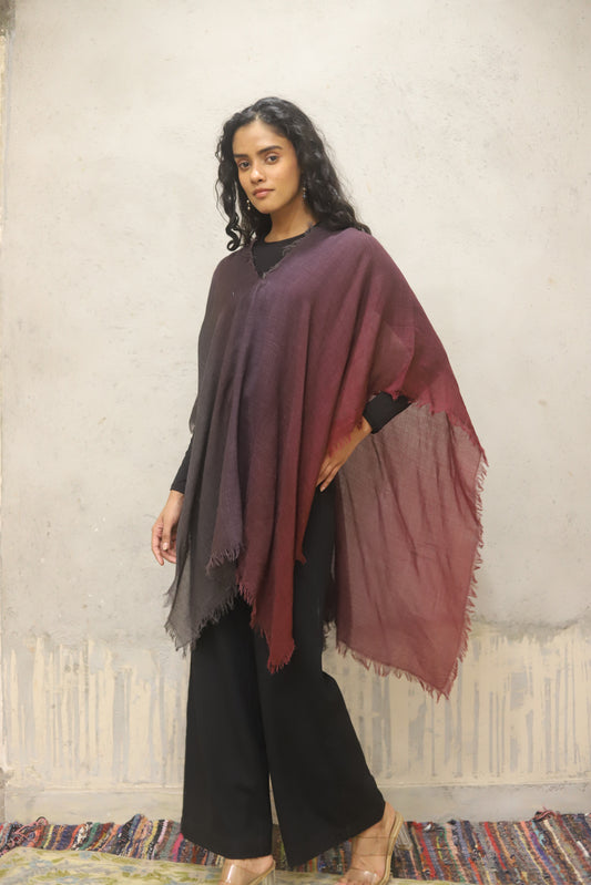Pure merino wool shaded kaftan dress
