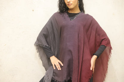 Pure merino wool shaded kaftan dress