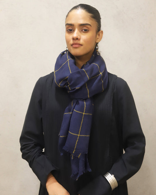 Pure Merino wool plaid stole