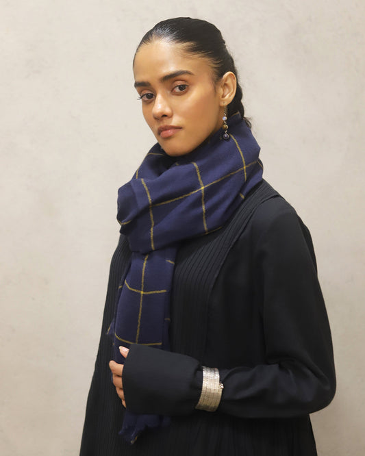 Pure Merino wool plaid stole
