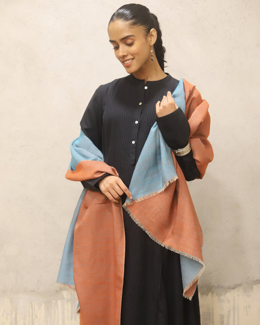 Pure Merino Wool Reversible Shawl