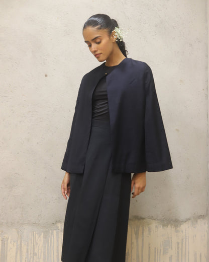 Pure wool Merino with bird woven in zari jacket