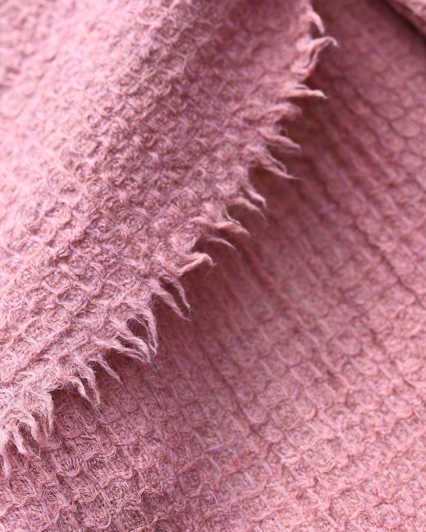 Pink waffle scarf ( Pure merino wool scarf with waffle weave )